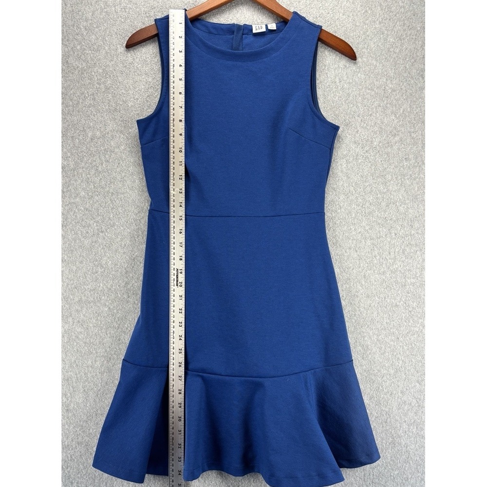 Gap Royal Blue Fit and Flare Ponte Flutter Hem Dress Size 2 Stretch Classic Chic - Picture 8 of 13